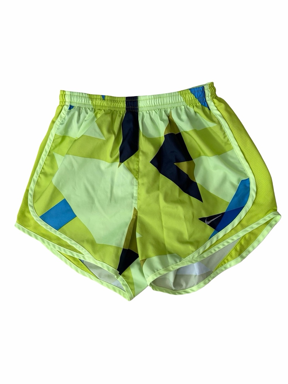 Nike Women's Neon Yellow Geometric Athletic Shorts